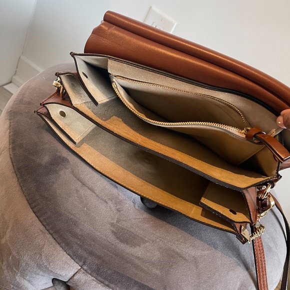 Chloe Faye Medium Shoulder Bag Tobacco color - Picture 5 of 7